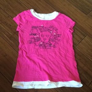 Pink skull and cross bones top